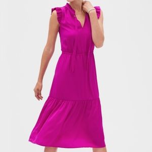 banana republic Romantic Pink Ruffle dress NEW 0